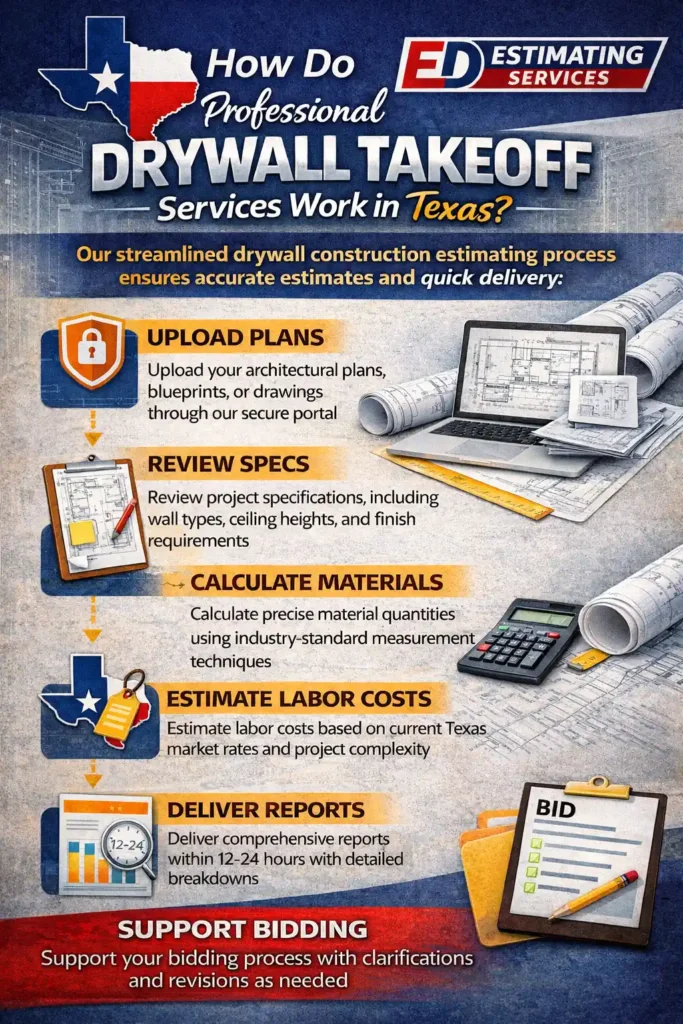 infographics for How Do Professional Drywall Takeoff Services Work in Texas